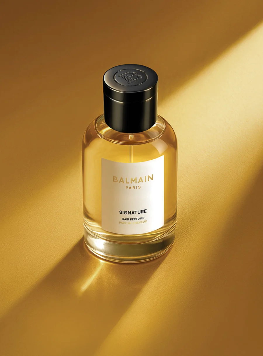 Balmain Hair Locks of Labyrinth Signature Perfume – in use