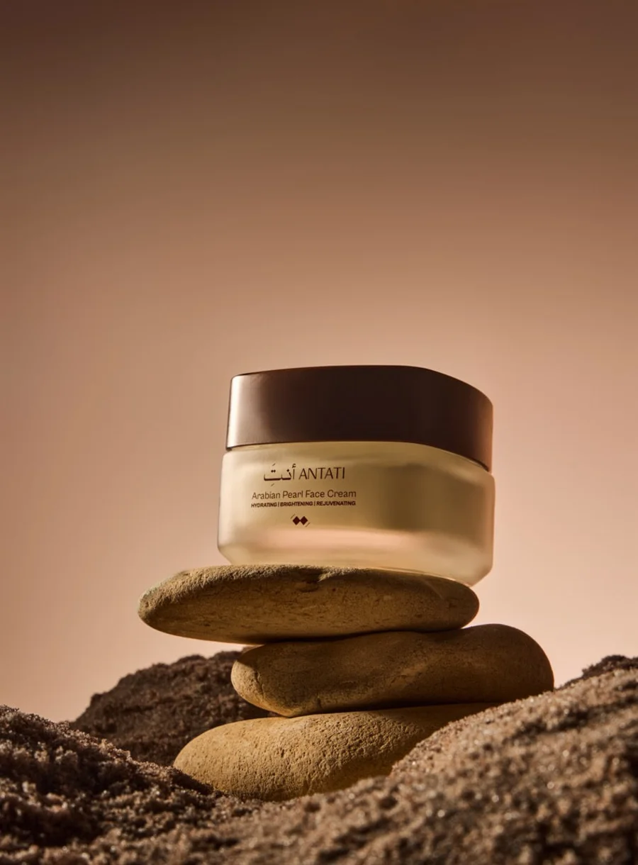 Antati Arabian Pearl Face Cream – jar styled on stones
