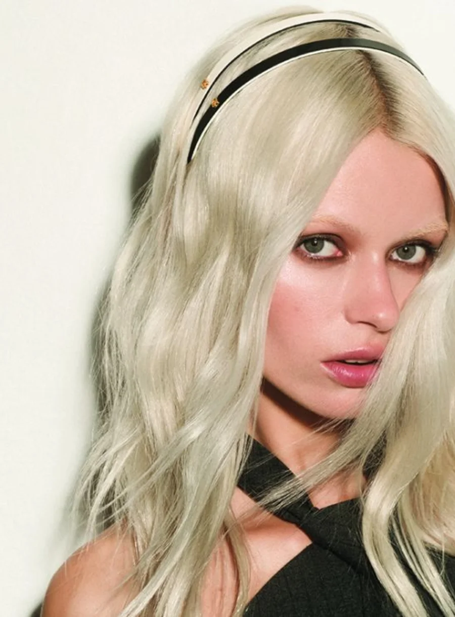 Balmain Hair Acetate Headband White/Black Small – in use