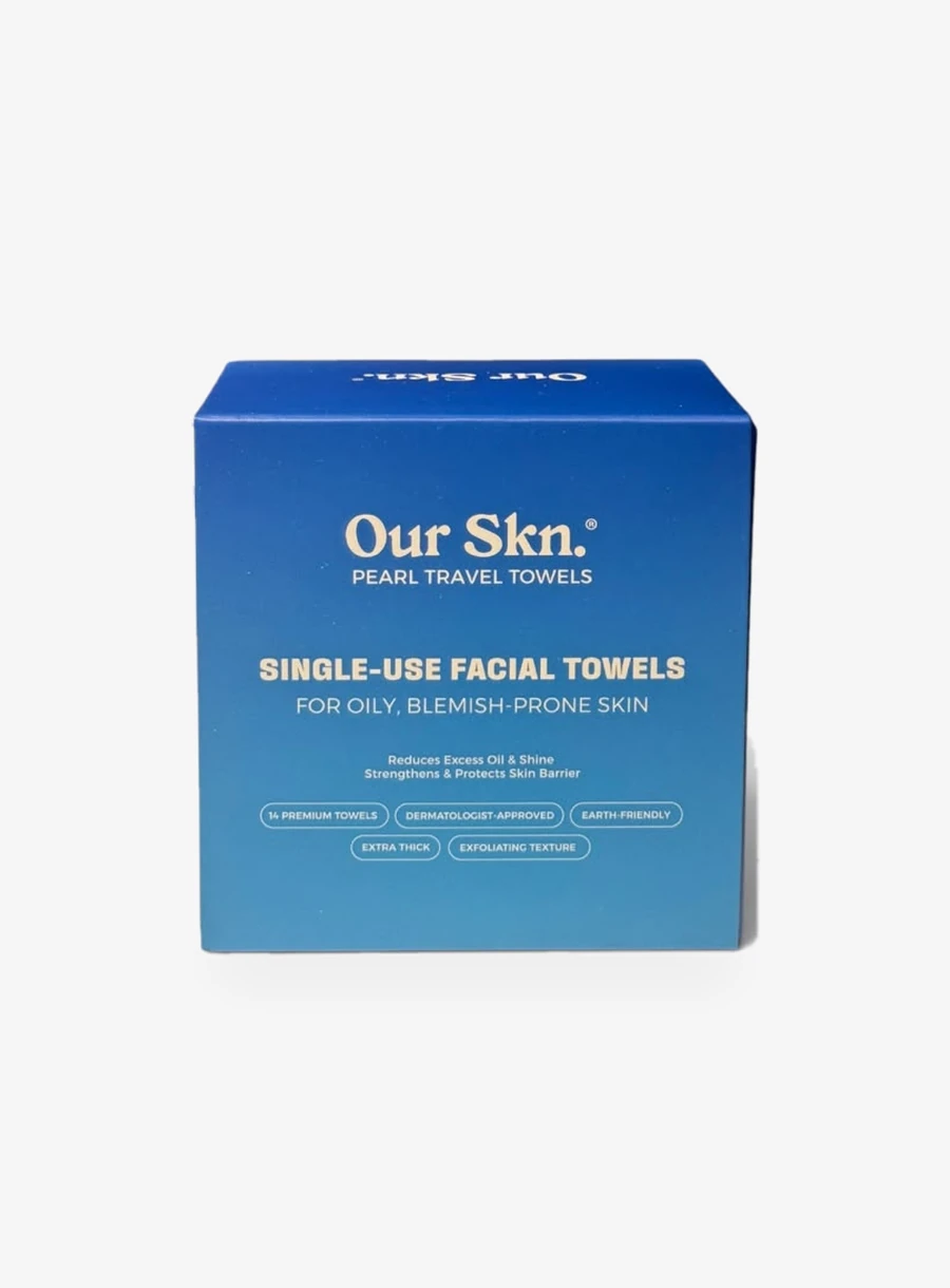 Our Skn Pearl Travel Facial Towels, box of 14