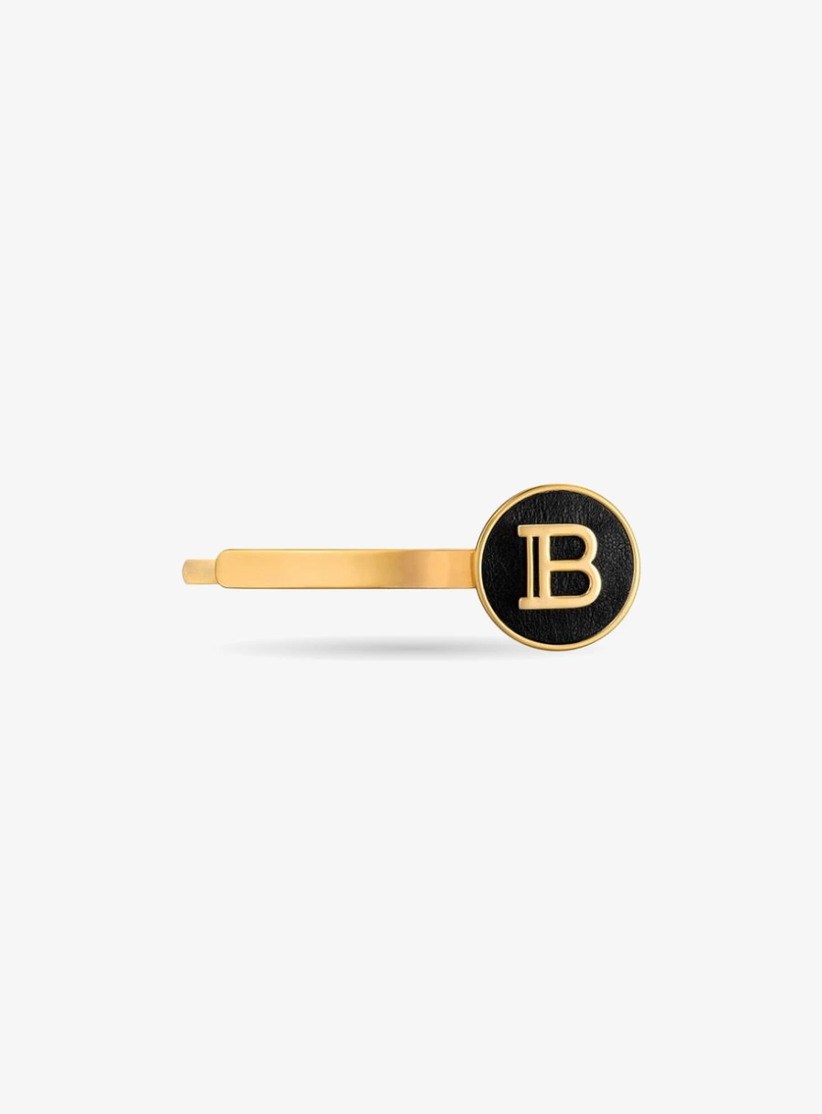 Balmain Hair Gold Plated Hair Slide Logo