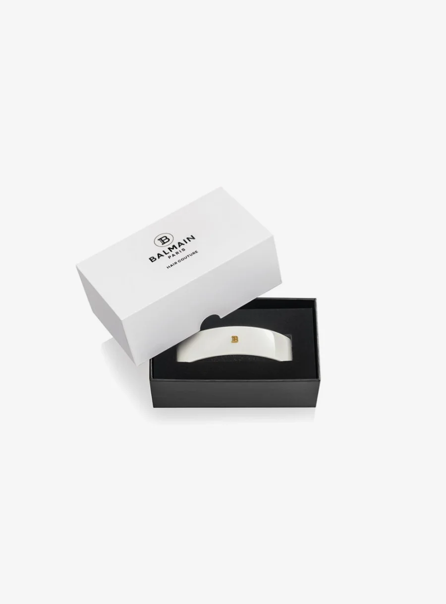 Balmain Hair Barrette pour Cheveux Large White – with box