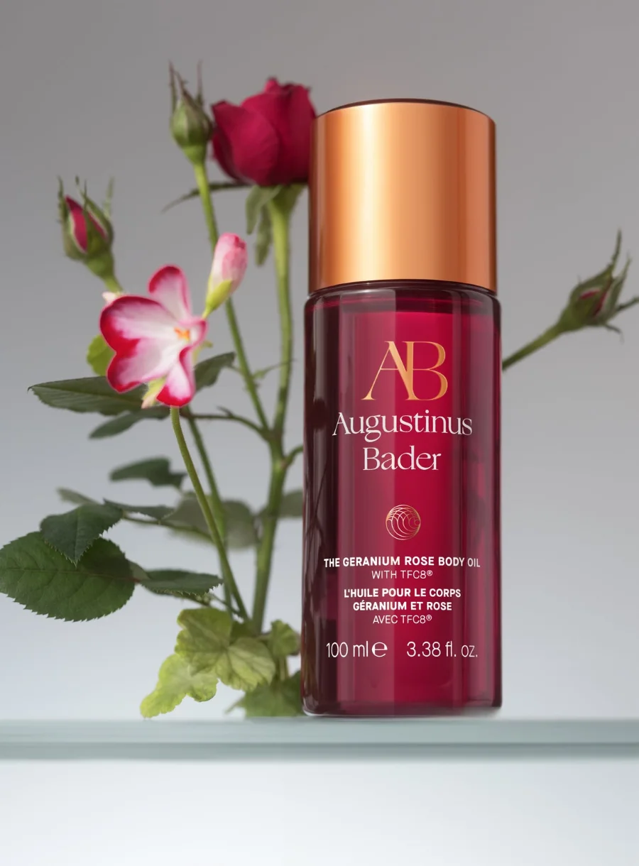 Augustinus Bader The Geranium Rose Body Oil – in use