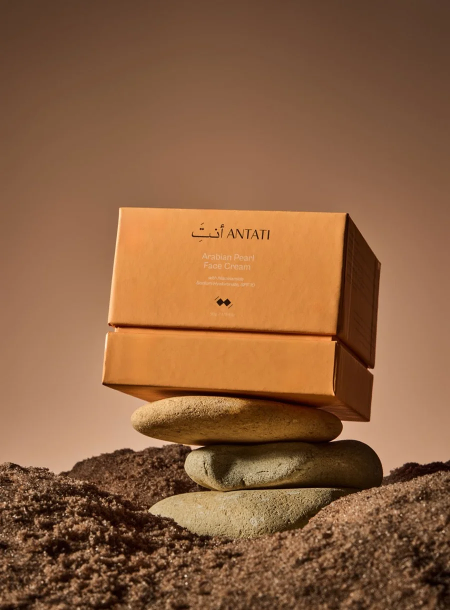 Antati Arabian Pearl Face Cream – box on stones