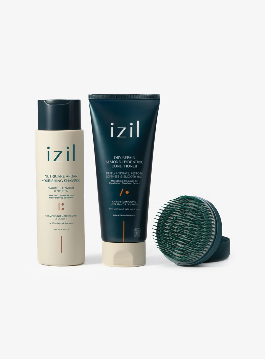 izil Dry Repair Reviving Hair Duo set with detangling brush