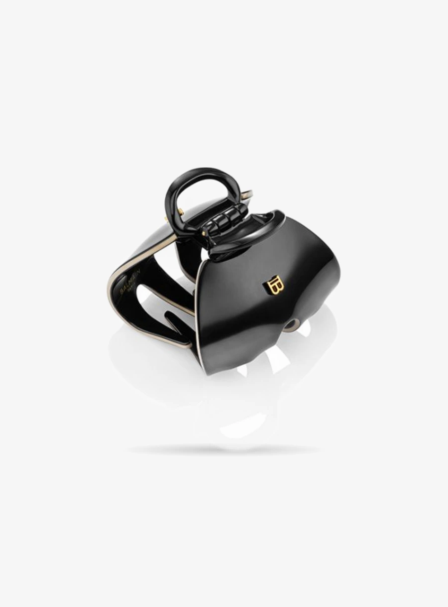 Balmain Hair Pince à Cheveux Imperiale Black/White acetate claw clip